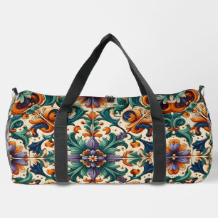 Grün Orange Lila Portugiesische Azulejos Fliesen K Duffle Bag