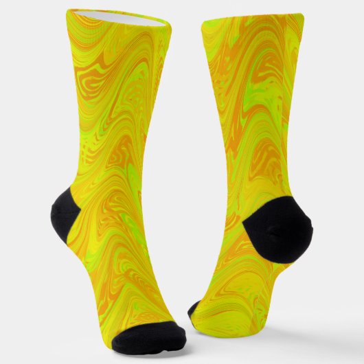 Grün Orange Marmorierungsmuster Socken (Gewinkelt)