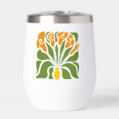 Grün-Orange moderne abstrakte Blumendesign (Vorderseite)