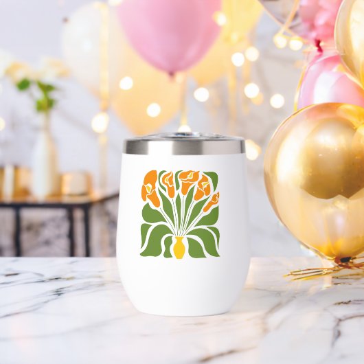 Grün-Orange moderne abstrakte Blumendesign (Junggesellenabschied (gedreht))