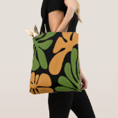 Grün & Orange Moderne Abstrakte Blumenmuster Tasche (Von Nahem)