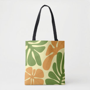 Grün & Orange Moderne Abstrakte Blumenmuster Tasche
