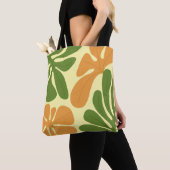 Grün & Orange Moderne Abstrakte Blumenmuster Tasche (Von Nahem)