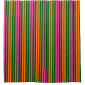 Grün Orange Pink Vertikale Streifen Design   Duschvorhang (Vorderseite)