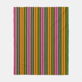 Grün Orange Pink Vertikale Streifen Design Fleecedecke (Vorderseite)