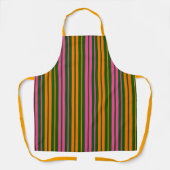 Grün Orange Pink Vertikale Streifen Design Schürze (Vorderseite)