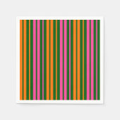 Grün Orange Pink Vertikale Streifen Design Serviette (Vorderseite)