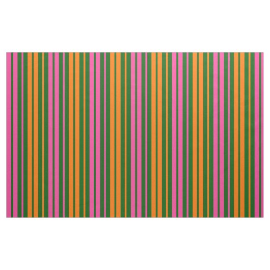 Grün Orange Pink Vertikale Streifen Design Stoff (Fat Quarter (45,7 x 55,9 cm))