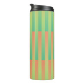 Grün Orange Streifen Muster Thermosbecher (Nach rechts gedreht)