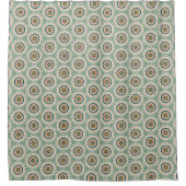 Grün Orange Und Blau Boho Chic Kreis Muster Duschvorhang (Vorderseite)