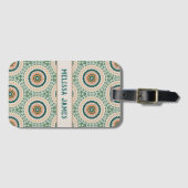 Grün Orange Und Blau Boho Chic Kreis Muster Gepäckanhänger (Vorderseite (Horizontal))