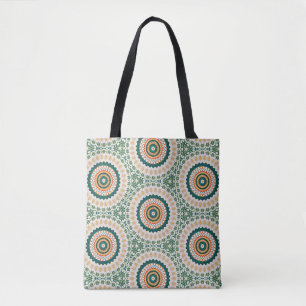 Grün Orange Und Blau Boho Chic Kreis Muster Tasche
