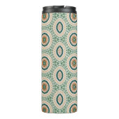 Grün Orange Und Blau Boho Chic Kreis Muster Thermosbecher (Rückseite)