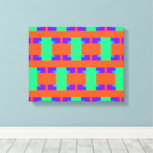 grün-orangefarbenes lila abstraktes Kunstmuster Leinwanddruck (Insitu (Holzboden))