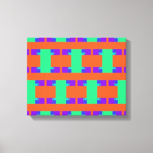 grün-orangefarbenes lila abstraktes Kunstmuster Leinwanddruck (Vorderseite)