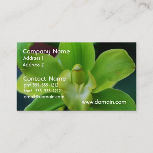 Grün-Orchidee Visitenkarte (Vorderseite)