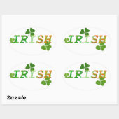 Grün Ovaler Aufkleber (Blatt)