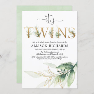 Grün paart die Babypartyeinladung, modern Einladung