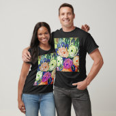 Grün, Perpule und Orange Rosas T-Shirt (Unisex)