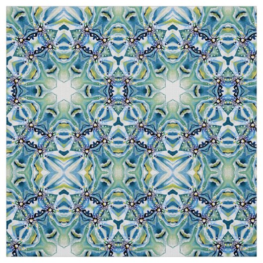 Grün Persisches blaues Meer Artdeco Stoff (Muster)
