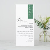 Grün Personalisiert mit Menü "Gast Name Elegant" Menükarte (Stehend Vorderseite)