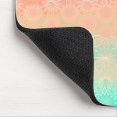 Grün, Pfirsich, Melon und Korallengeometrie Mousepad (Ecke)