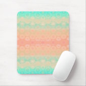 Grün, Pfirsich, Melon und Korallengeometrie Mousepad (Mit Mouse)
