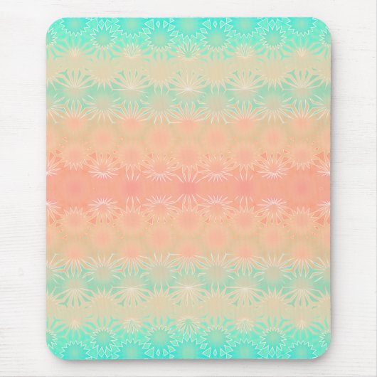 Grün, Pfirsich, Melon und Korallengeometrie Mousepad (Vorne)