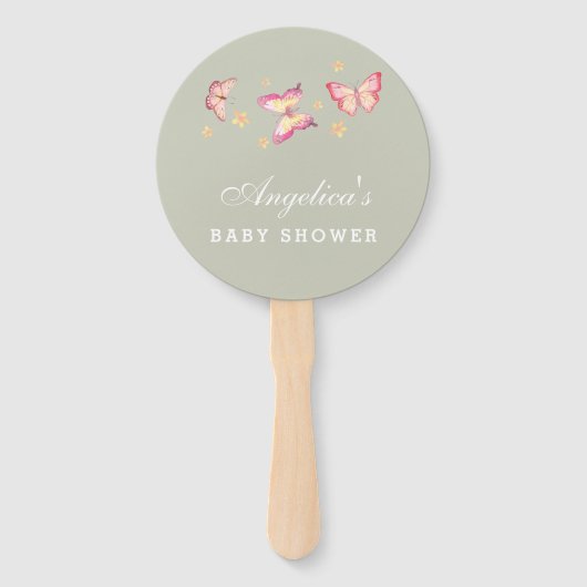 Grün pfirsichfarbene Schmetterlingsdusche Fächer (Vorderseite)