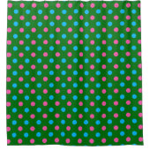 Grün Pink Blau Polka-Punkt-Muster Duschvorhang (Vorderseite)