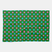 Grün Pink Blau Polka-Punkt-Muster Geschirrtuch (Horizontal)