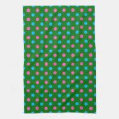 Grün Pink Blau Polka-Punkt-Muster Geschirrtuch (Vertikal)