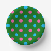 Grün Pink Blau Polka-Punkt-Muster Pappteller (Vorderseite)