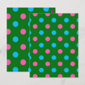 Grün Pink Blau Polka-Punkt-Muster Postkarte (Vorne/Hinten)