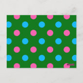 Grün Pink Blau Polka-Punkt-Muster Postkarte (Rückseite)