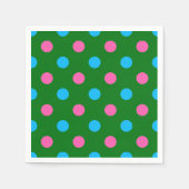 Grün Pink Blau Polka-Punkt-Muster Serviette (Vorderseite)