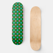 Grün Pink Blau Polka-Punkt-Muster Skateboard (Vorderseite)