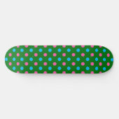 Grün Pink Blau Polka-Punkt-Muster Skateboard (Horizontal)