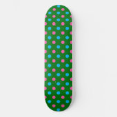 Grün Pink Blau Polka-Punkt-Muster Skateboard (Vorderseite)