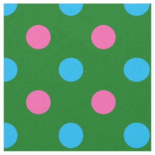Grün Pink Blau Polka-Punkt-Muster Stoff (Nahaufnahme)