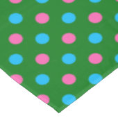 Grün Pink Blau Polka-Punkt-Muster Tischdecke (Schrägansicht)