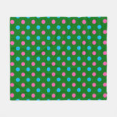 Grün Pink Blau Punkte Muster Fleecedecke (Vorderseite (Horizontal))