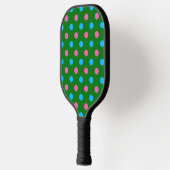 Grün Pink Blau Punkte Muster Pickleball Schläger (Links)