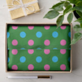 Grün Pink Blau Punkte Muster Seidenpapier (Geschenk)