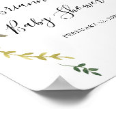 Grün Pink Blush Baby Dusche Willkommenspender Poster (Ecke)