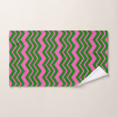 Grün Pink Chevron Zickzack-Design Badhandtuch Set (Handtuch)