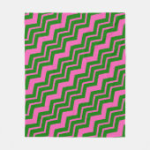 Grün Pink Chevron Zickzack-Design Fleecedecke (Vorderseite)