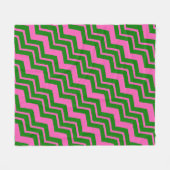 Grün Pink Chevron Zickzack-Design Fleecedecke (Vorderseite (Horizontal))