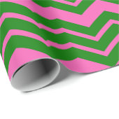 Grün Pink Chevron Zickzack-Design Geschenkpapier (Rolleneckpunkt)