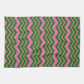 Grün Pink Chevron Zickzack Design  Geschirrtuch (Horizontal)